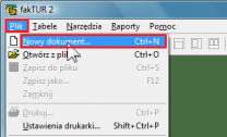 Kliknięcie na Plik, Nowy dokument w menu lub przycisk z karteczką na pasku narzędziowym utworzy nowy dokument Kliknięcie polecenia Nowy dokument w menu lub przycisk z karteczką na pasku narzędziowym utworzy nowy dokument